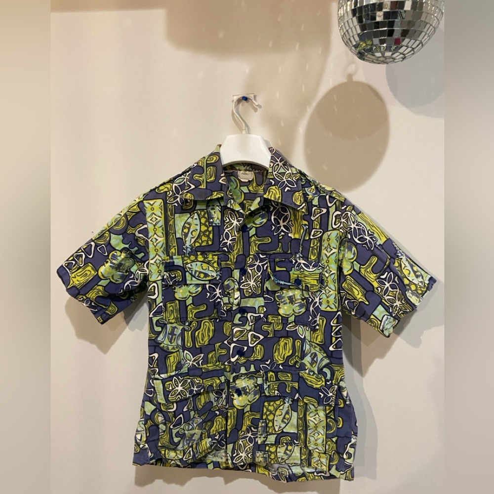 Men's Geometric Print Short Sleeve Shirt